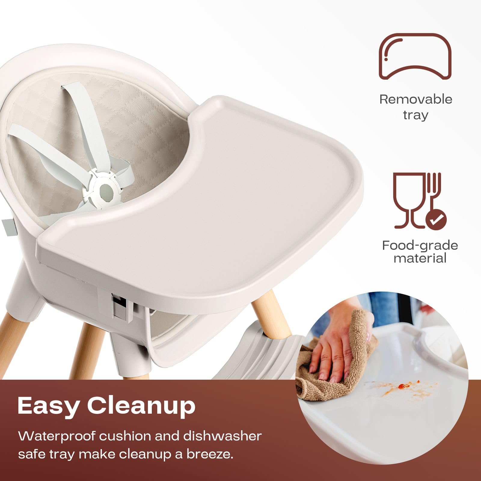 Foto 6 pulgar | Trona De Madera Fodoss 3 En 1 Para Bebés Y Niños Pequeños - Venta Internacional.