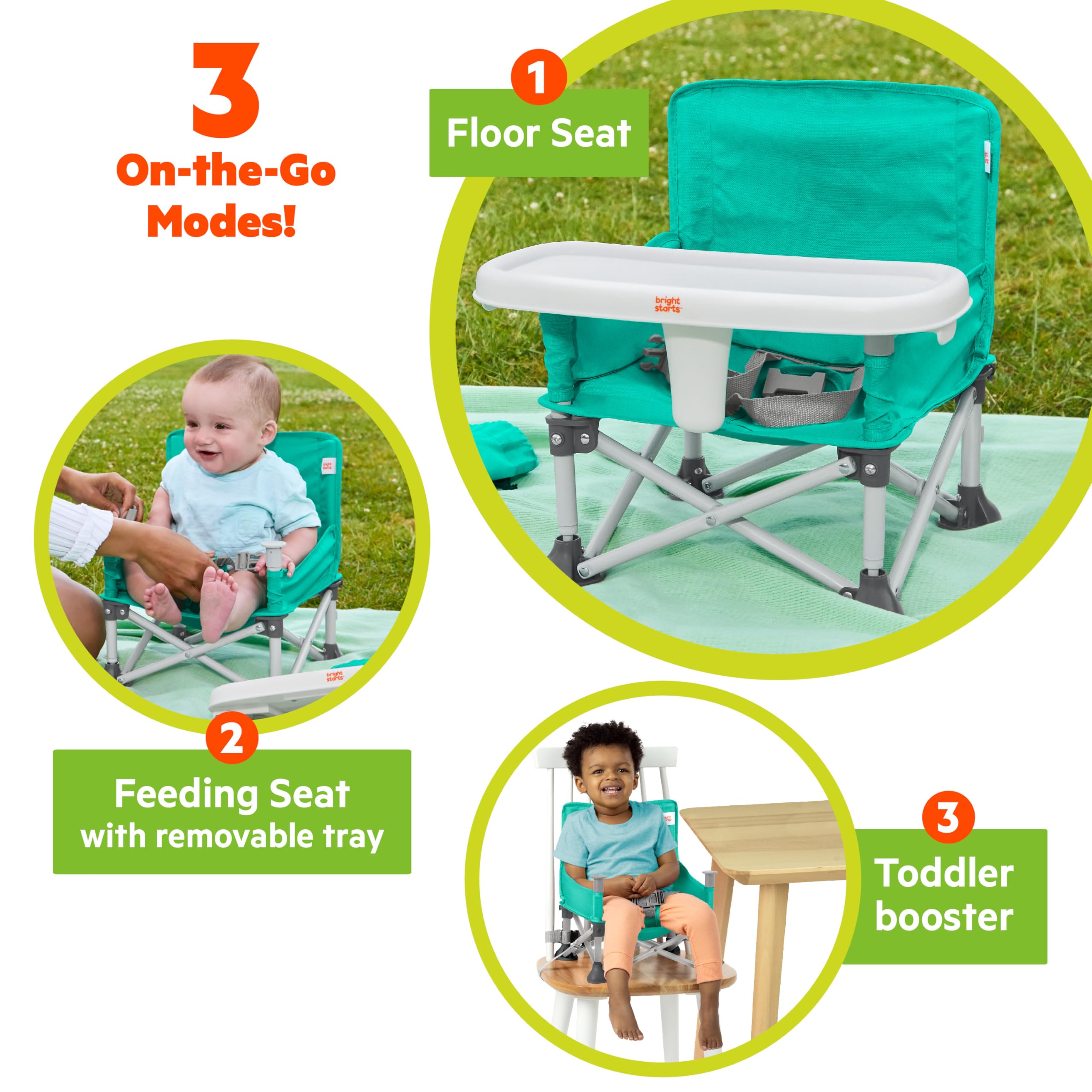 Foto 3 pulgar | Amplificador Portátil Bright Starts Pop 'n Sit Teal 6m-3y - Venta Internacional.