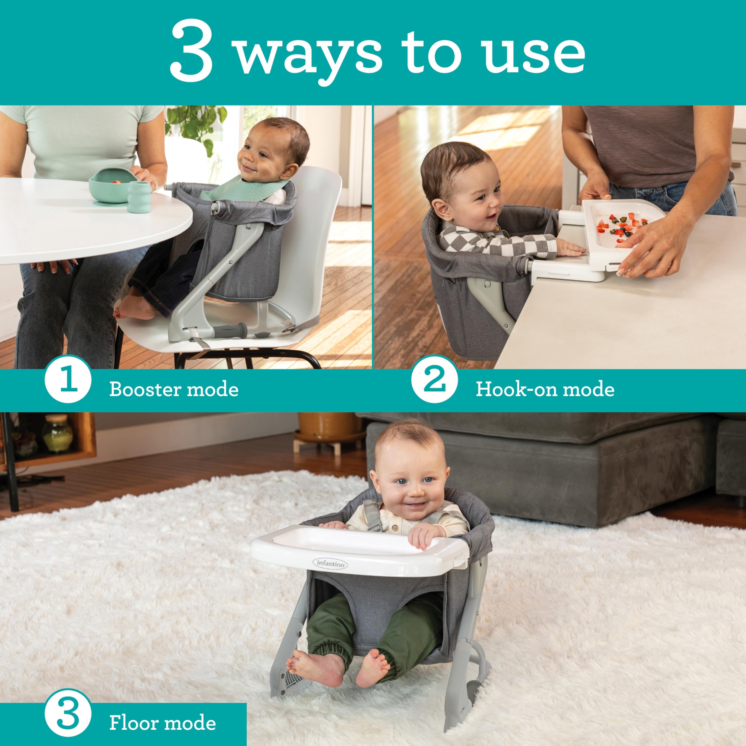 Foto 3 pulgar | Travel Booster Infantino: Lo Mejor Para Llevar, Gris - Venta Internacional.