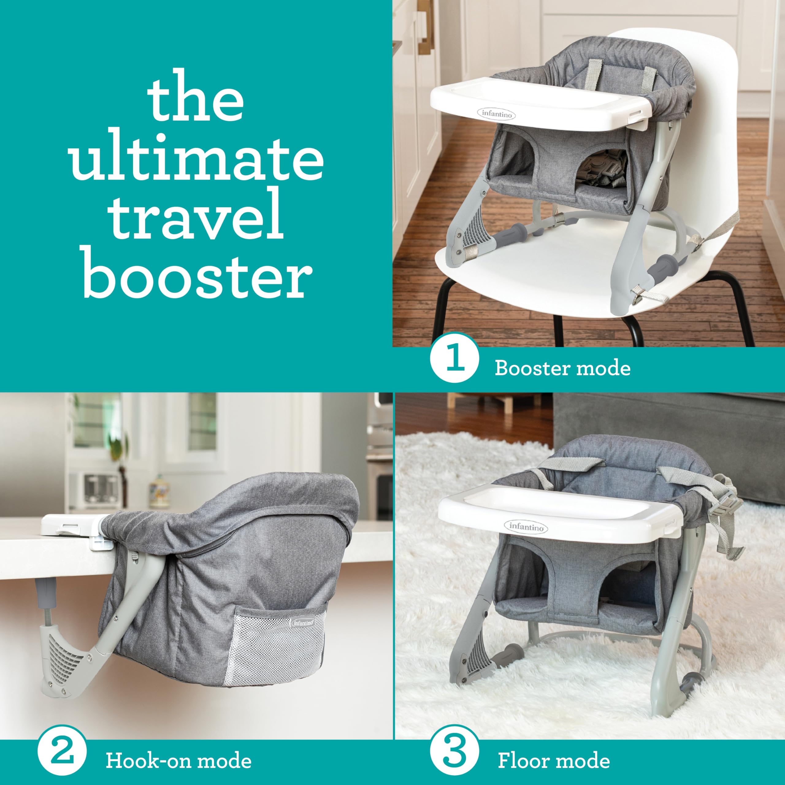 Foto 5 pulgar | Travel Booster Infantino: Lo Mejor Para Llevar, Gris - Venta Internacional.