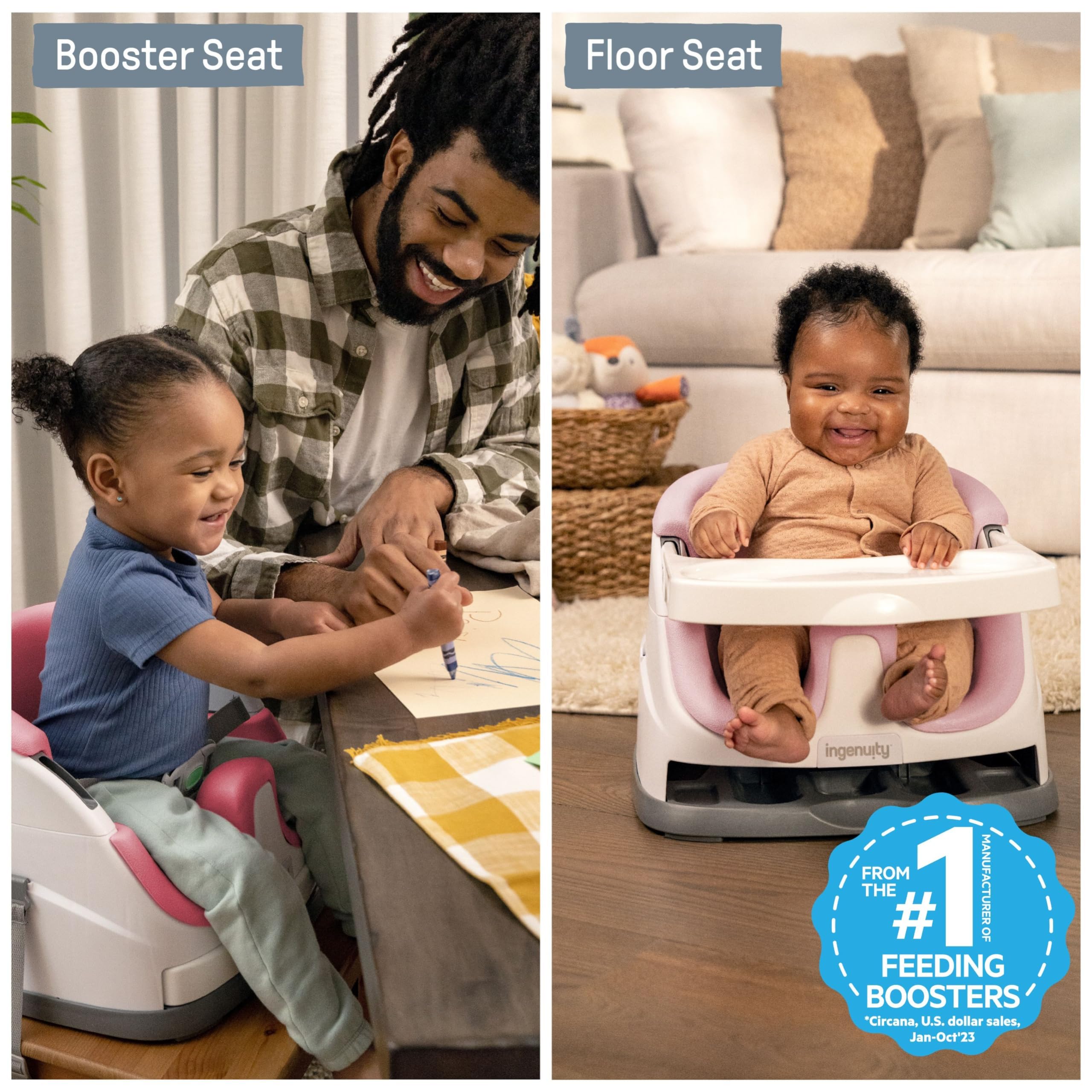 Foto 3 pulgar | Asiento De Suelo Con Alimentación Elevadora Y Asiento De Suelo Ingenuity Baby Base 2 En 1 - Venta Internacional.