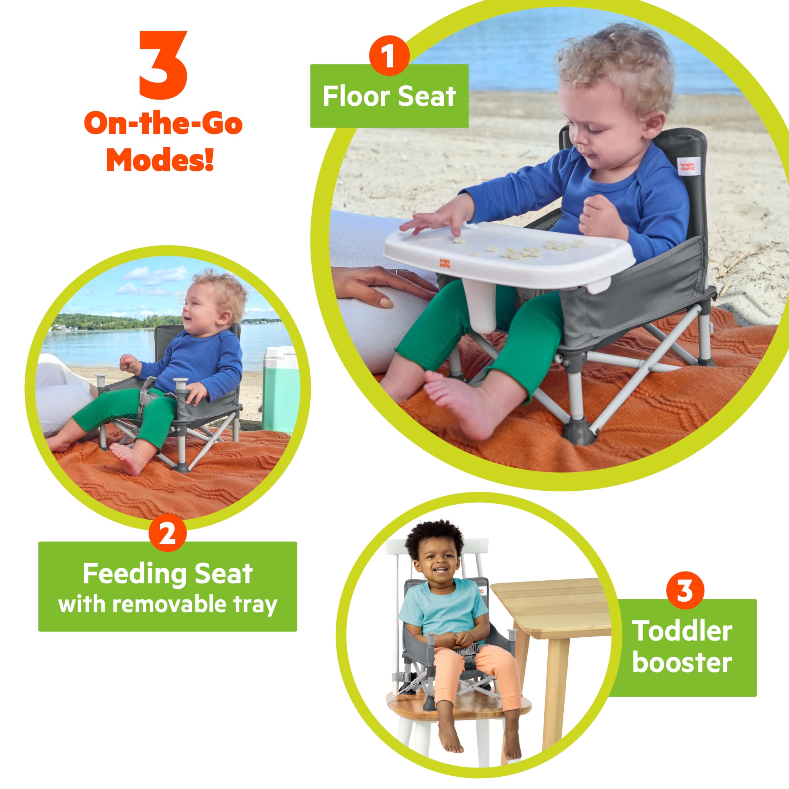 Foto 2 | Amplificador Portátil Bright Starts Pop 'n Sit, Gris, 6 M-3 Años - Venta Internacional.