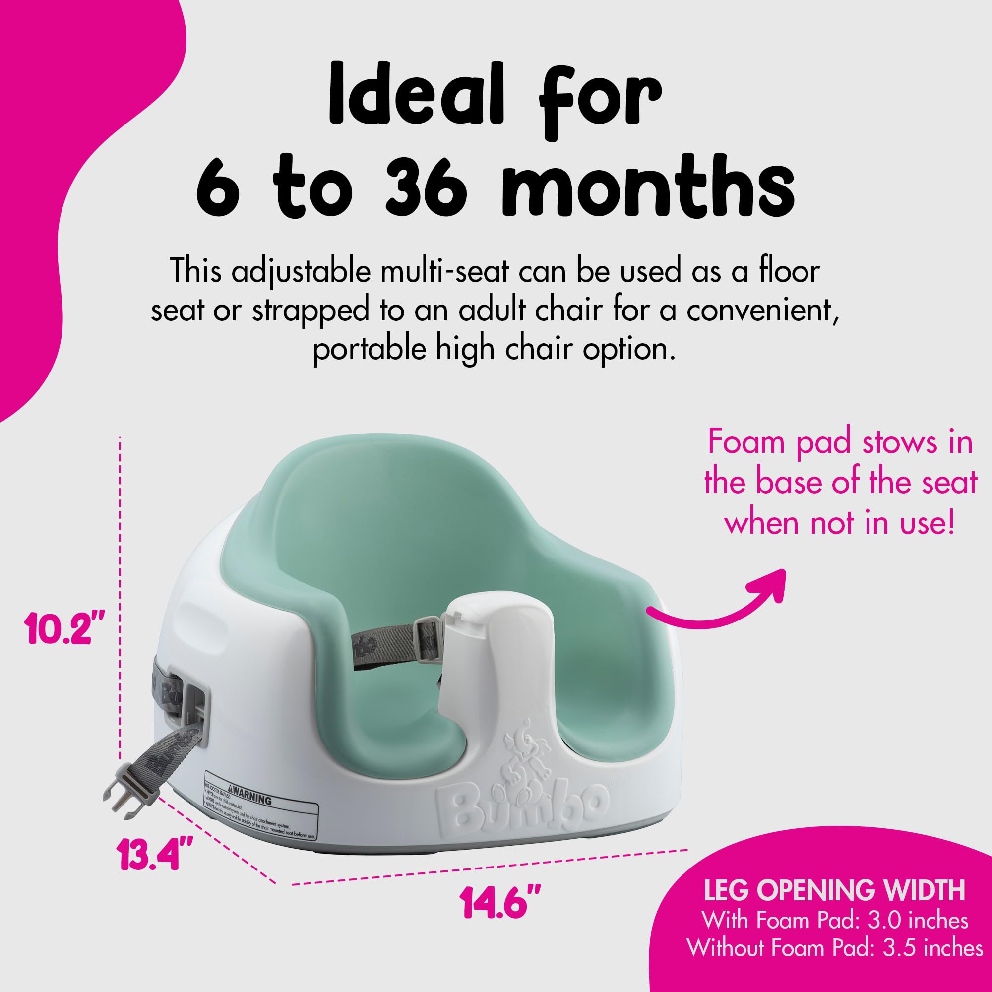 Foto 4 pulgar | Elevador Multiasiento Bumbo 3 En 1 Para Bebés Con Bandeja De Alimentación De 6 A 36 M - Venta Internacional.