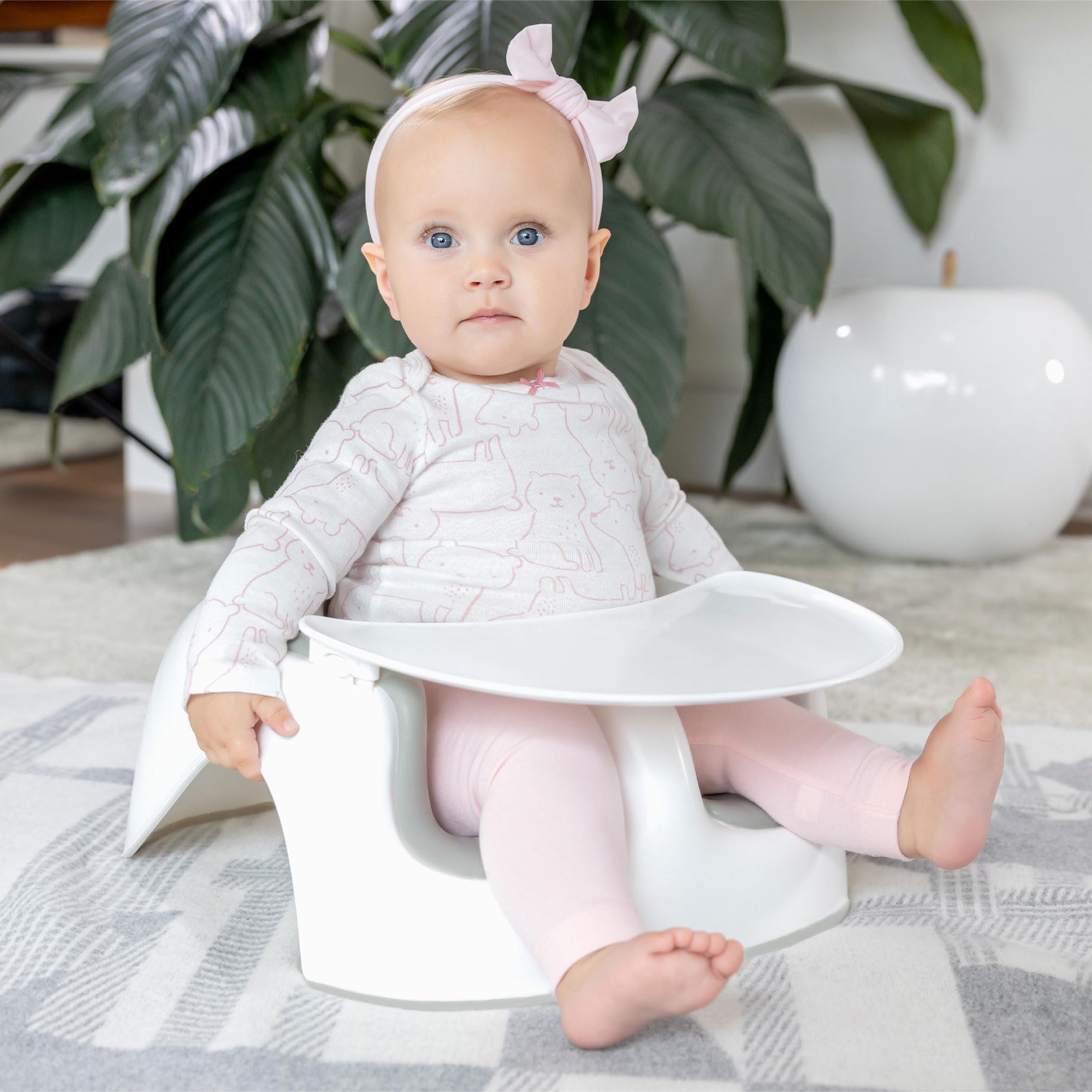 Foto 5 | Asiento De Suelo Para Bebé Bumbo Lite Cool Grey Con Bandeja De 3 A 12 Meses - Venta Internacional.