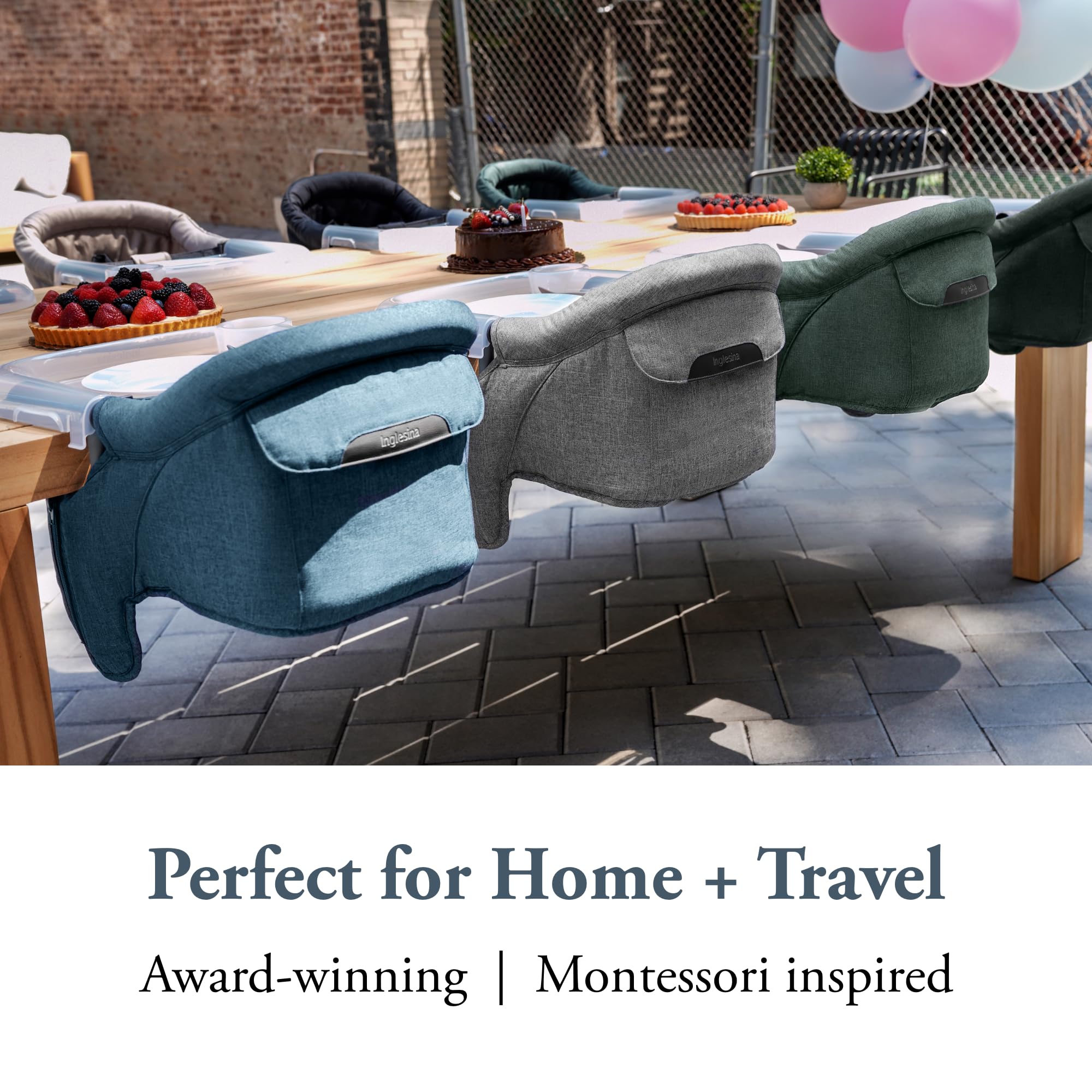 Foto 6 | Trona Portátil Inglesina Fast Table Sillón Gris Piedra - Venta Internacional.