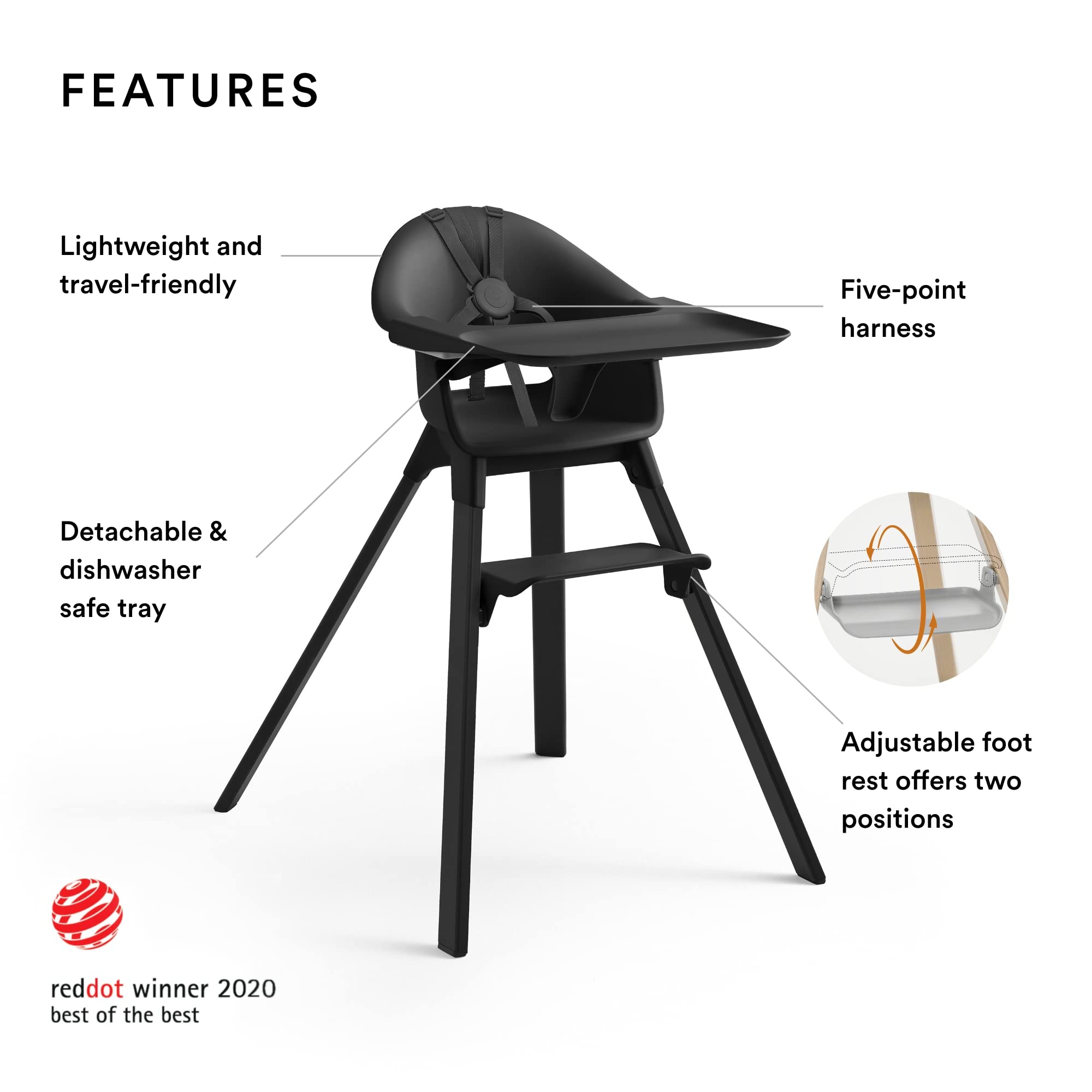 Foto 3 pulgar | Trona Stokke Clikk Midnight Con Bandeja Y Arnés De 6 A 36 M - Venta Internacional.