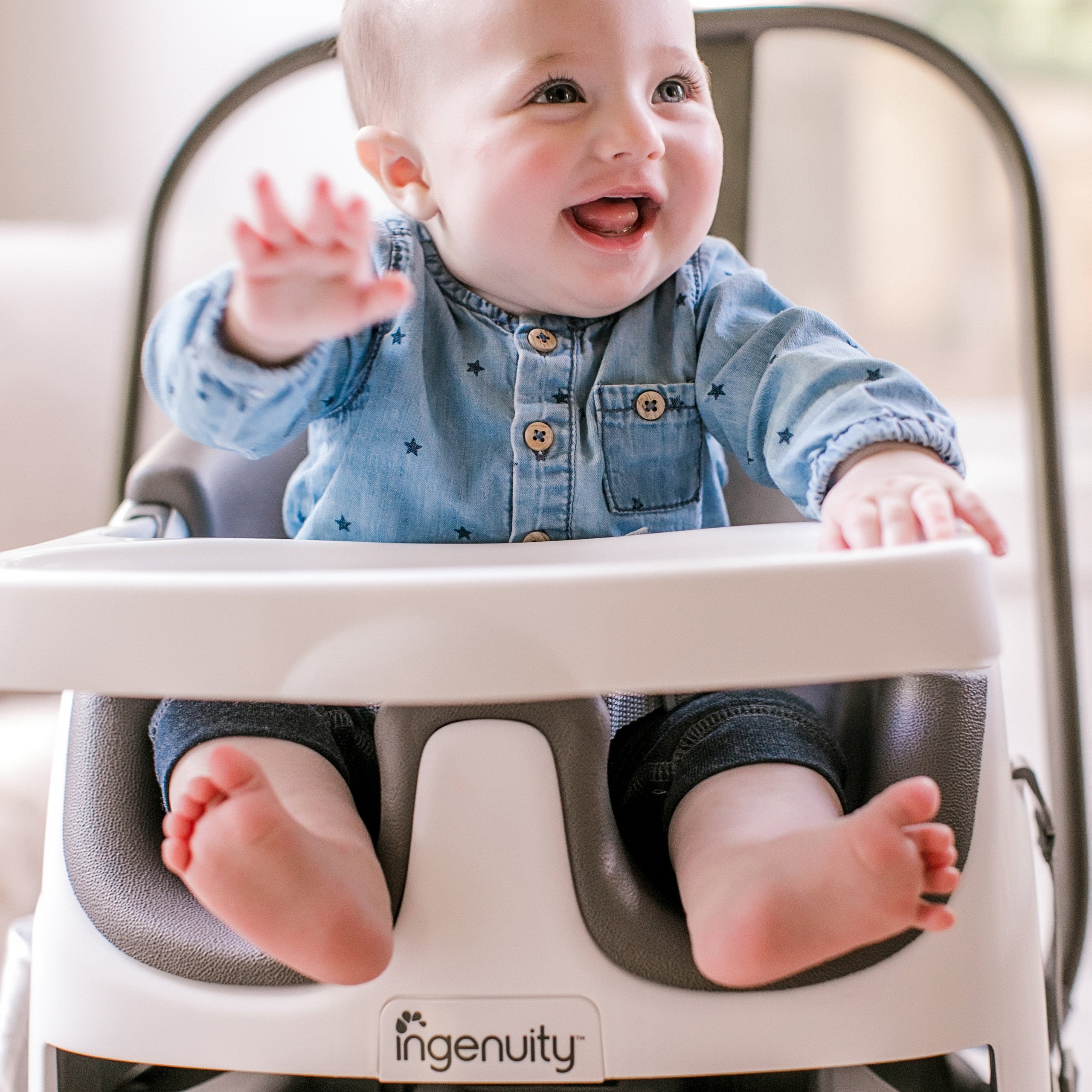 Foto 4 pulgar | Asiento De Alimentación Elevador Ingenuity Baby Base 2 En 1, Pizarra - Venta Internacional.