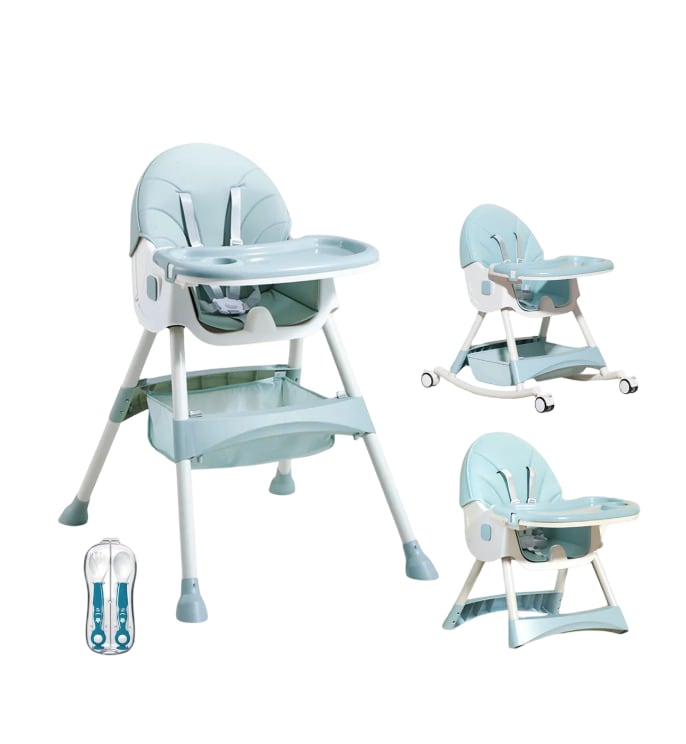 Silla Periquera Portátil De Comer 3 En 1 Color Agua $3,107