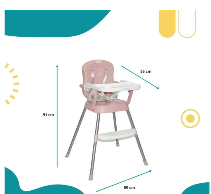 Foto 2 | Silla Periquera Bebe Alta Plegable Portatil 3 En 1