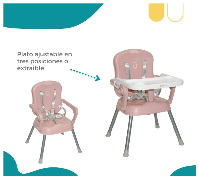 Foto 4 pulgar | Silla Periquera Bebe Alta Plegable Portatil 3 En 1