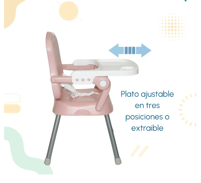 Foto 4 pulgar | Silla Periquera Bebe Alta Plegable Portatil 3 En 1 Color Rosa