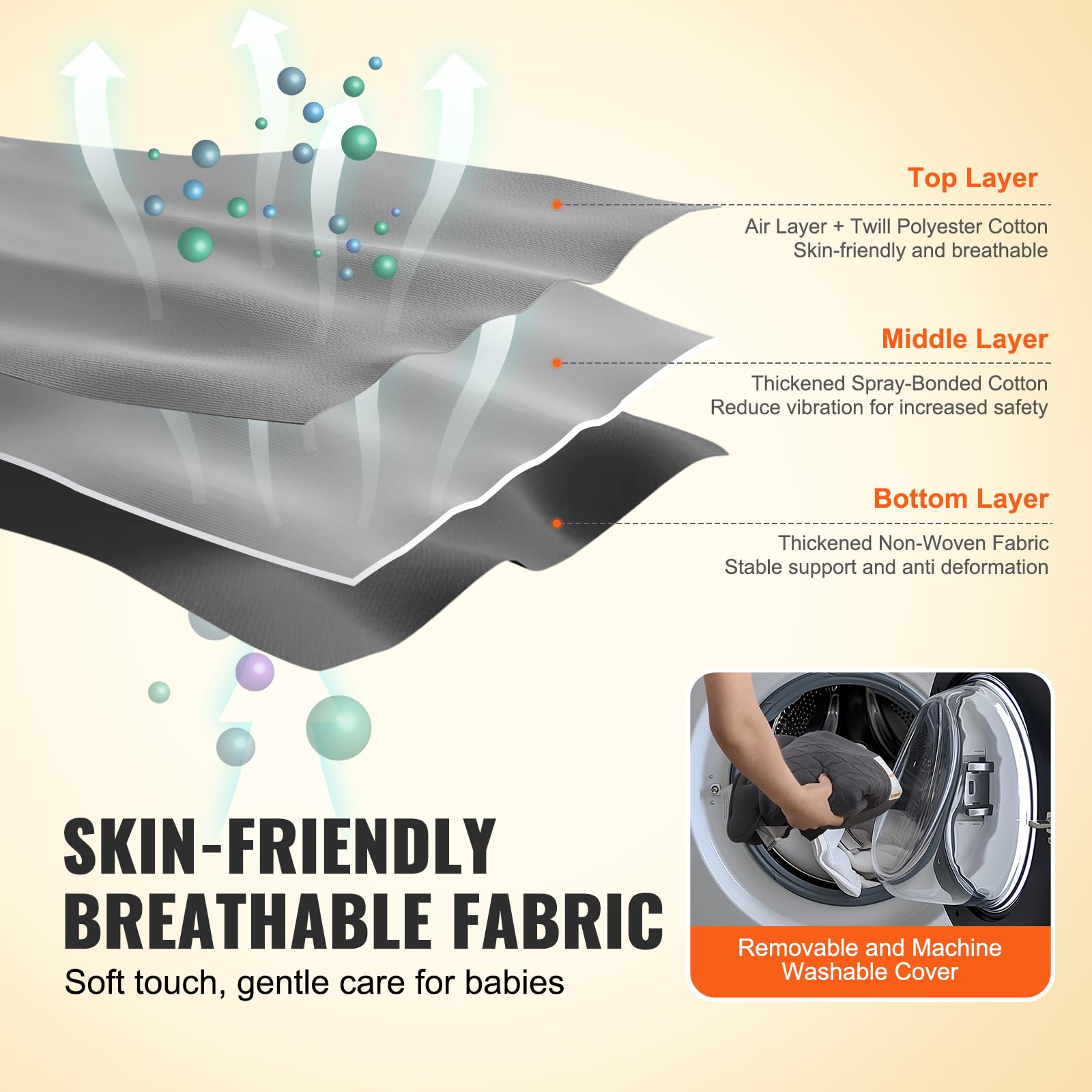 Foto 5 pulgar | Asiento Plegable Baby Bouncer Vevor Para Bebés De 0 A 9 Meses, Color Gris - Venta Internacional.