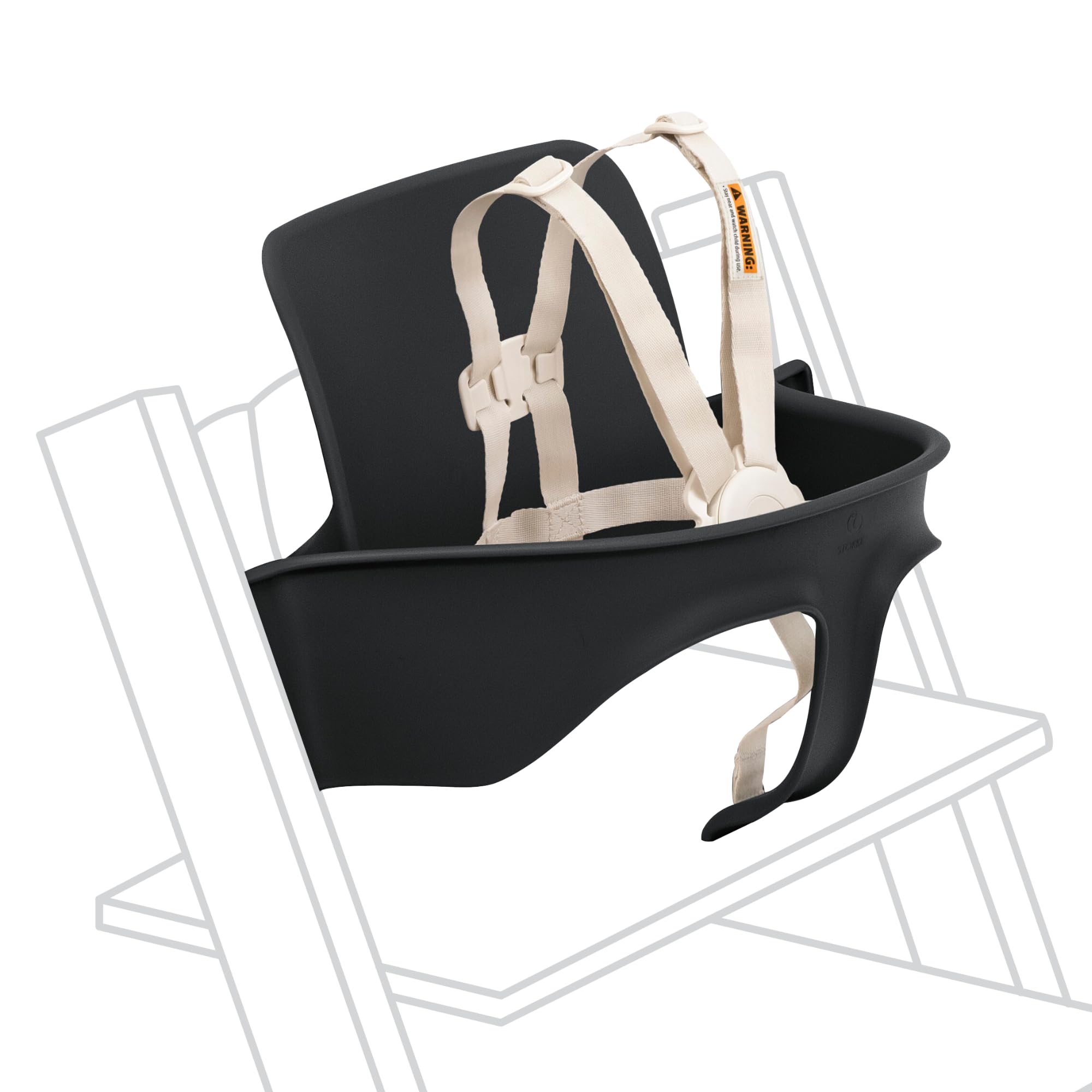 Foto 2 pulgar | Set De 2 Sillas Altas Stokke Tripp Trapp Para Bebés, Color Negro, De 6 A 36 Meses - Venta Internacional.