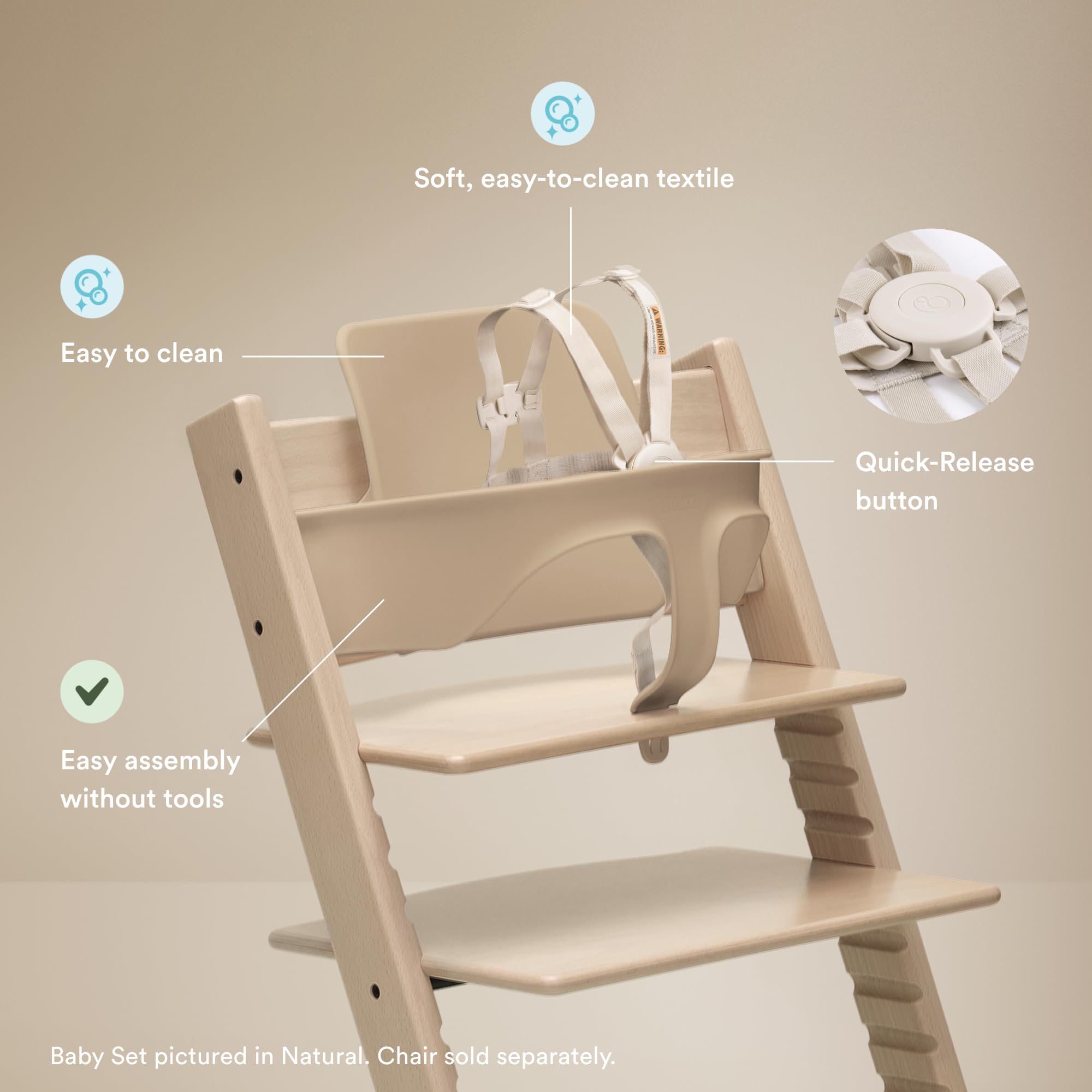 Foto 3 | Set De 2 Sillas Altas Stokke Tripp Trapp Para Bebés, Color Negro, De 6 A 36 Meses - Venta Internacional.