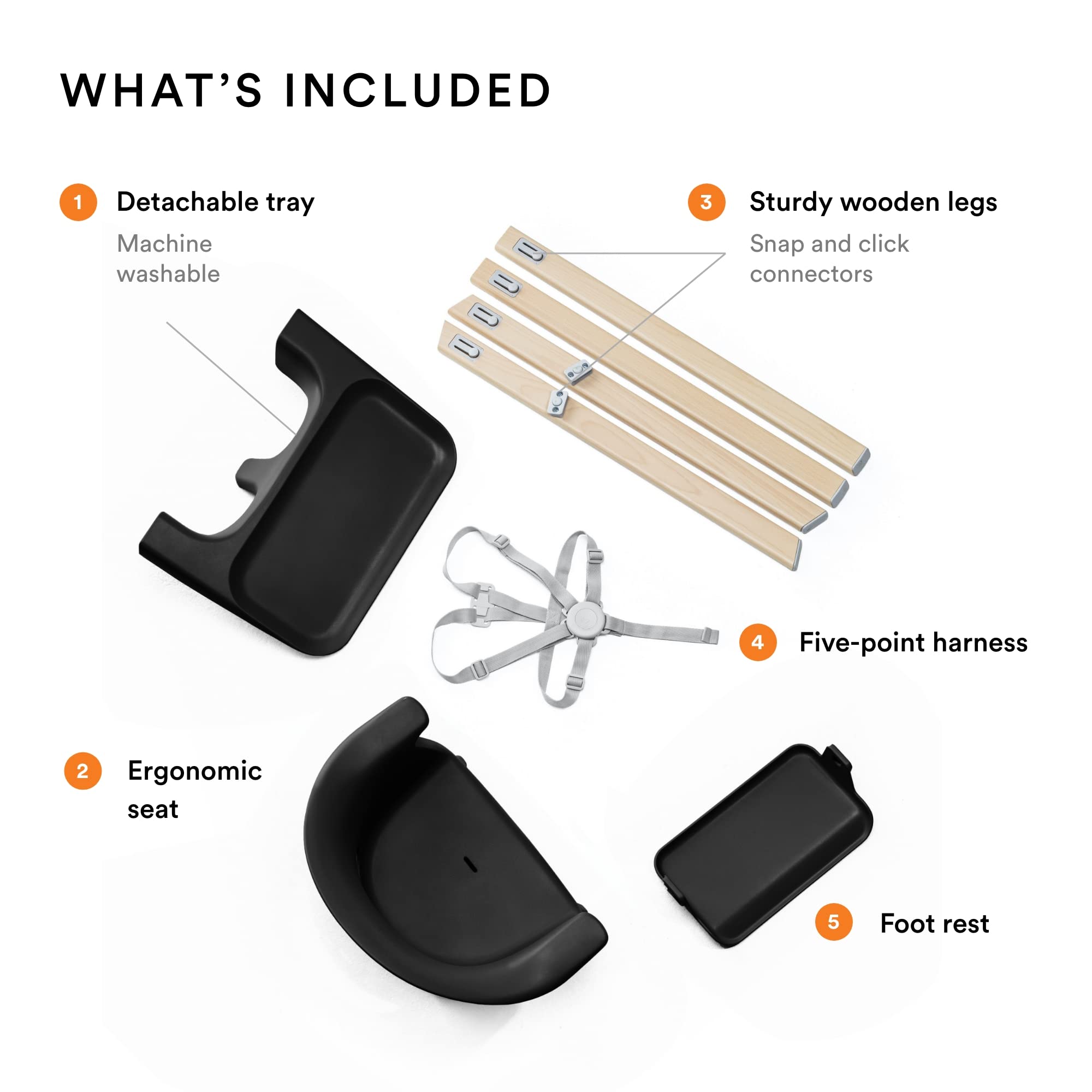 Foto 3 | Trona Stokke Clikk Negra Natural Con Bandeja Para 6 A 36 Meses - Venta Internacional.