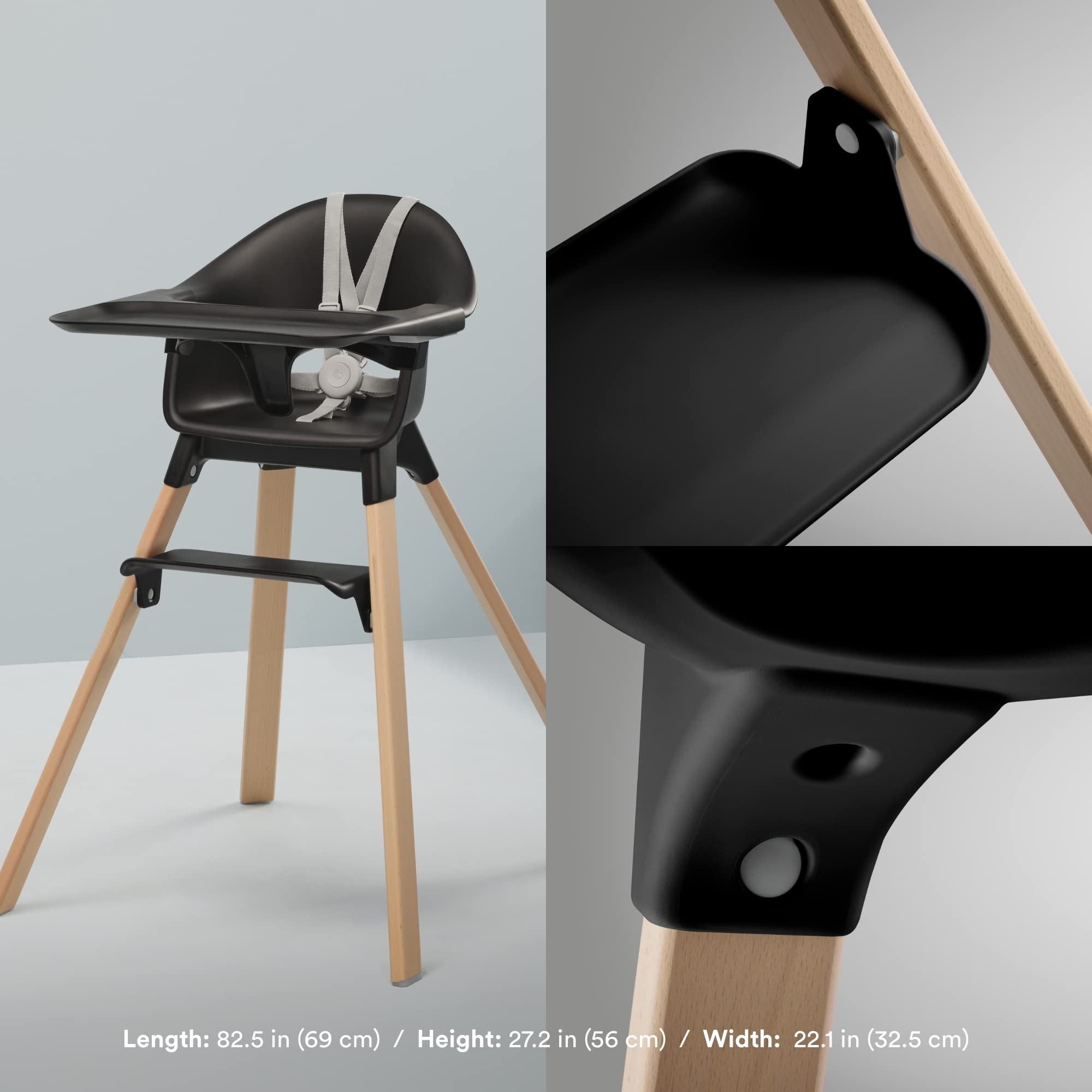Foto 6 pulgar | Trona Stokke Clikk Negra Natural Con Bandeja Para 6 A 36 Meses - Venta Internacional.