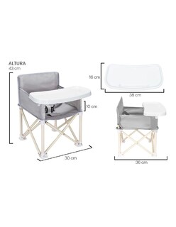 Foto 5 | Periquera Para Bebe Portatil Plegable Ajustable Gris Claro