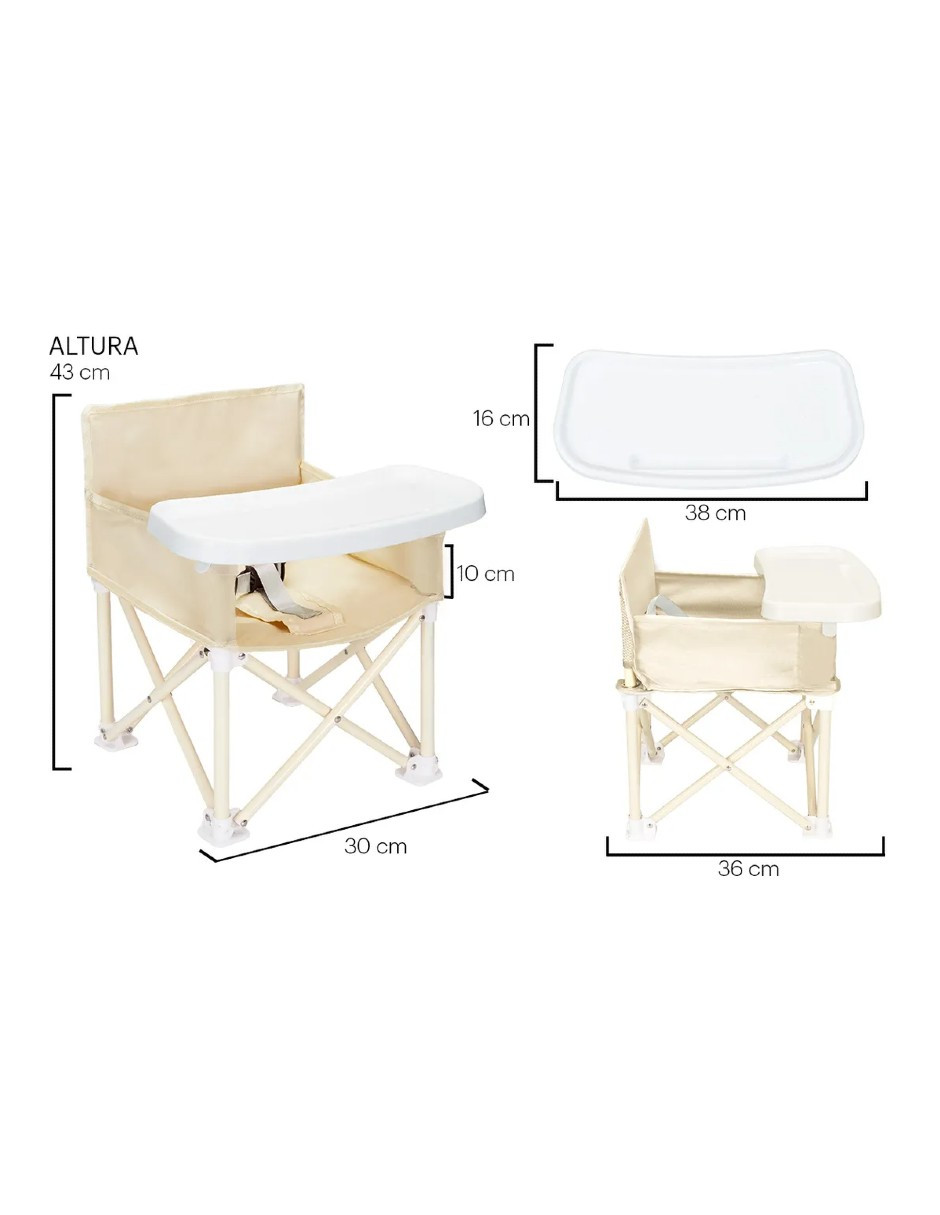 Foto 6 pulgar | Periquera Para Bebe Portatil Plegable Beige