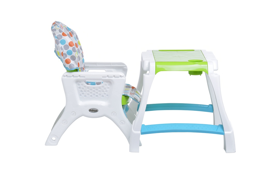Foto 7 pulgar | Silla Alta Para Bebé Prinsel Kinder City Círculos Unisex Gris/multicolor Convertible A Escritorio