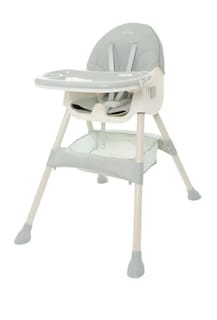 Foto 1 | Silla Alta Periquera Bebemecedora Con Llantas 5 En 1 Ajustable Plegable Asiento Piel Bandeja Extraíble Segura Color Ve
