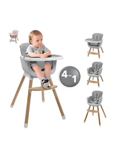 Foto 1 | Silla Alta Para Bebé De Comer Periquera Ajustable 4 En 1 Gris Oscuro