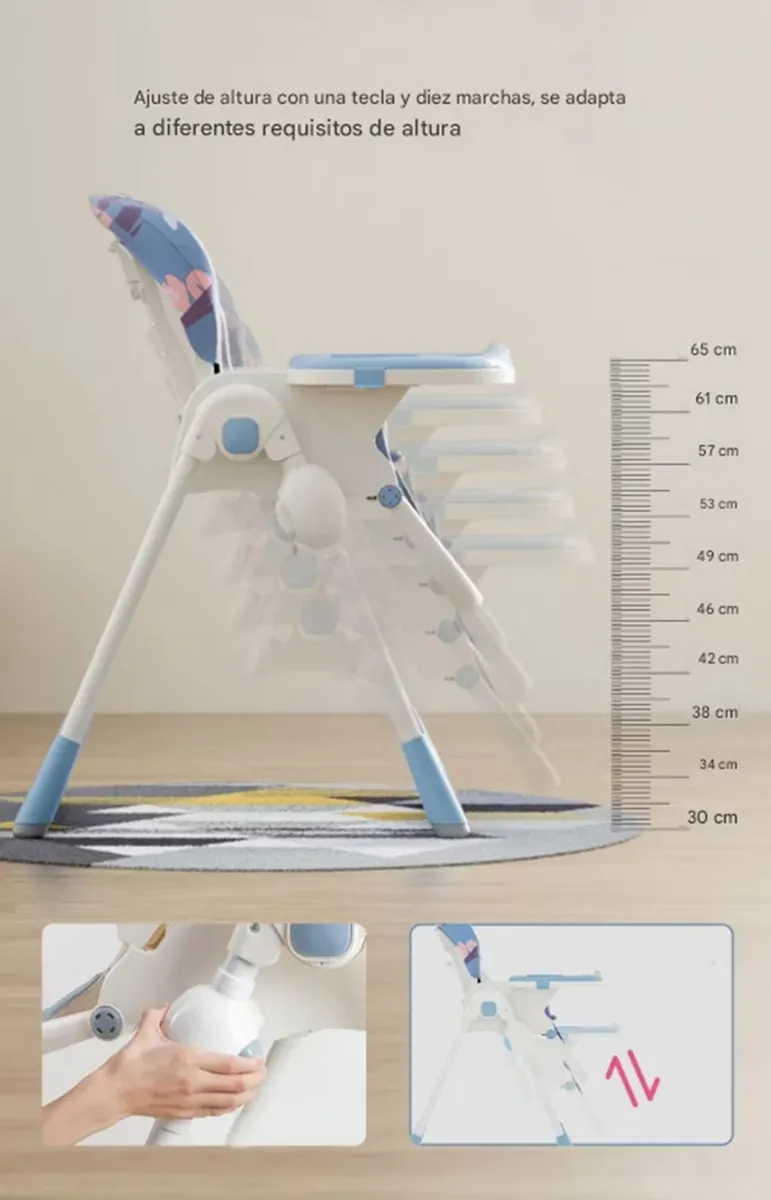 Foto 7 | Silla Periquera Para Bebé Aeiou Bs600 Multifuncional Azul