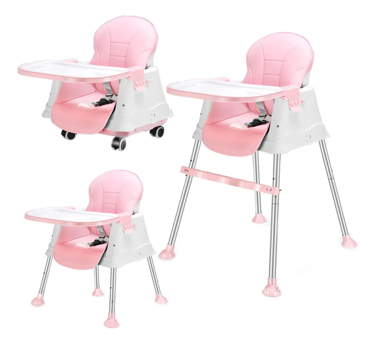 Foto 2 pulgar | Silla Periquera Para Bebé Aeiou Thc009 Ajustable 3 Alturas Rosa