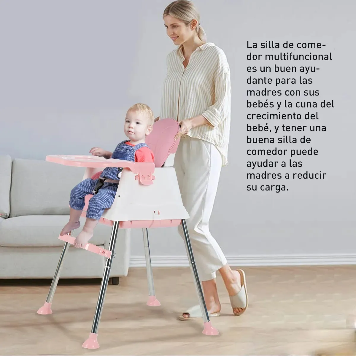 Foto 3 | Silla Periquera Para Bebé Aeiou Thc009 Ajustable 3 Alturas Rosa