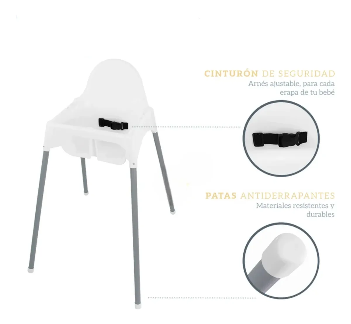 Foto 4 pulgar | Silla Periquera Para Bebé Aeiou Thc001 Antiderrapante Blanco