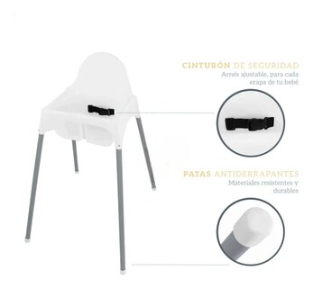 Foto 3 | Silla Periquera Para Bebé Aeiou Thc001 Antiderrapante Blanco
