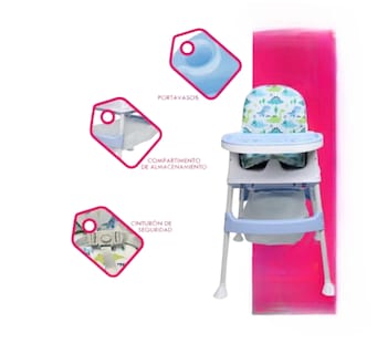 Foto 4 | Silla Periquera Bebé 3 En 1 Silla Alta Con Ruedas