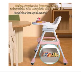 Foto 4 | Ajustable Silla Periquera Bebé Alta Para Comer Con Bandeja