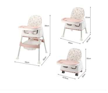 Foto 2 | Silla Periquera Bebé 3 En 1 Silla Alta Con Ruedas Ajustable