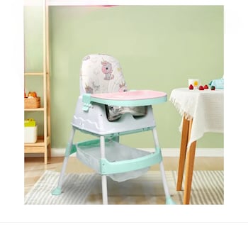 Foto 4 | Silla Periquera Bebé 3 En 1 Silla Alta Con Ruedas Ajustable