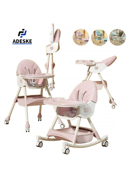 Foto 2 pulgar | Adeske Multiply C1 Silla Portátil De Comer Para Bebe Plegable Color Rosa