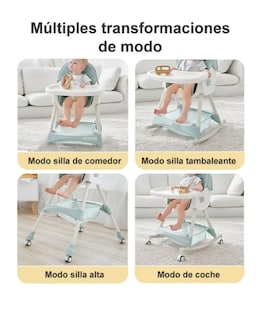 Foto 2 | Adeske Multiply C1 Silla Portátil De Comer Para Bebe Plegable Color Rosa