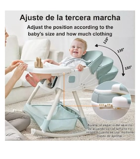 Foto 3 | Adeske Multiply C1 Silla Portátil De Comer Para Bebe Plegable Color Rosa