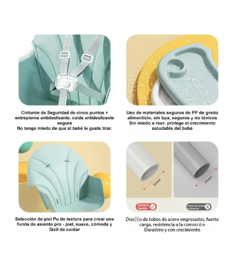 Foto 5 pulgar | Adeske Multiply C1 Silla Portátil De Comer Para Bebe Plegable Color Rosa