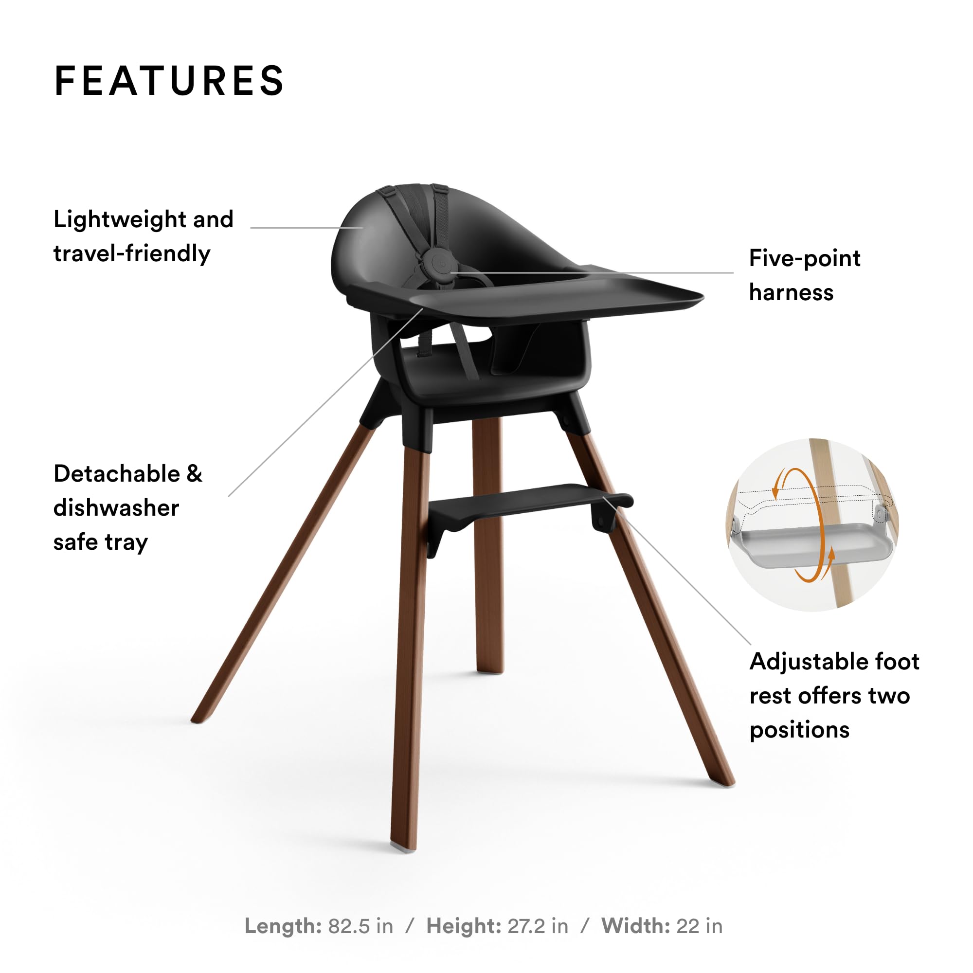Foto 3 pulgar | Trona Stokke Clikk Negro/marrón Cálido De 6 A 36 Meses  15 Kg - Venta Internacional.