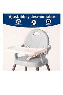 Foto 3 | Silla para Bebé Alta Plegable Portatil 3 en 1 Gris