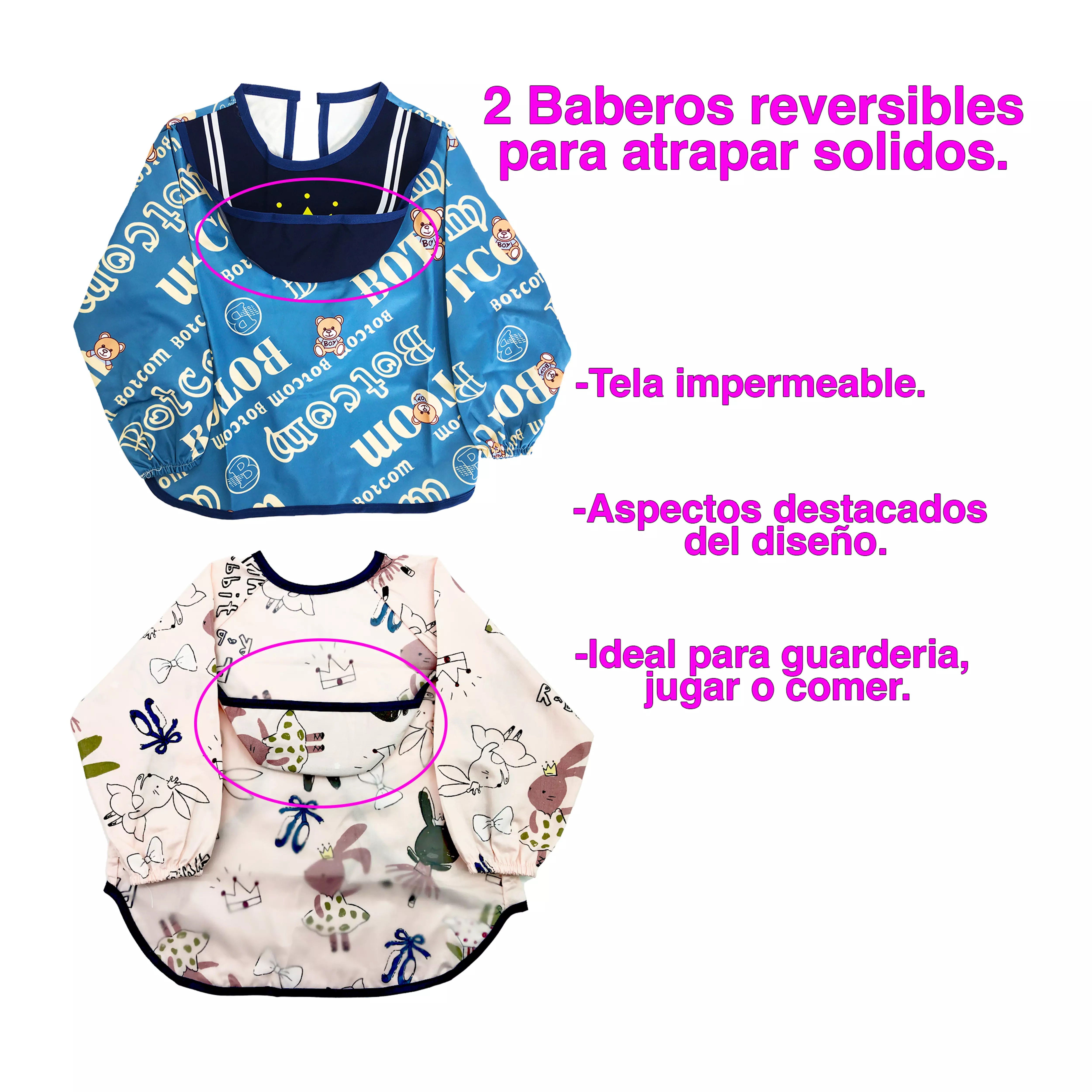 Foto 6 | Baberos Ecobaby Original 3 Piezas para Bebé Niño