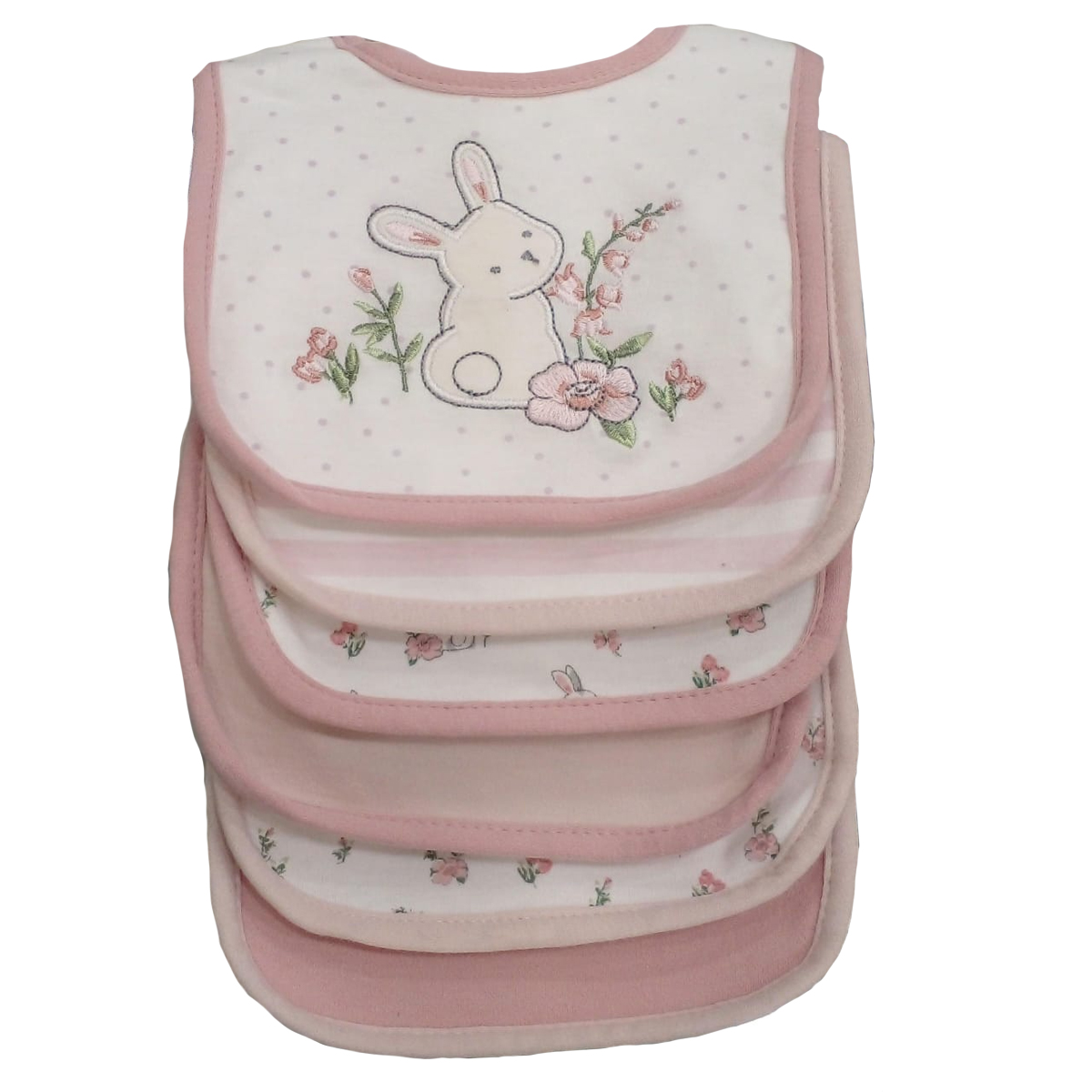 Babero Impermeable Little Me Peach Bunny 6 piezas