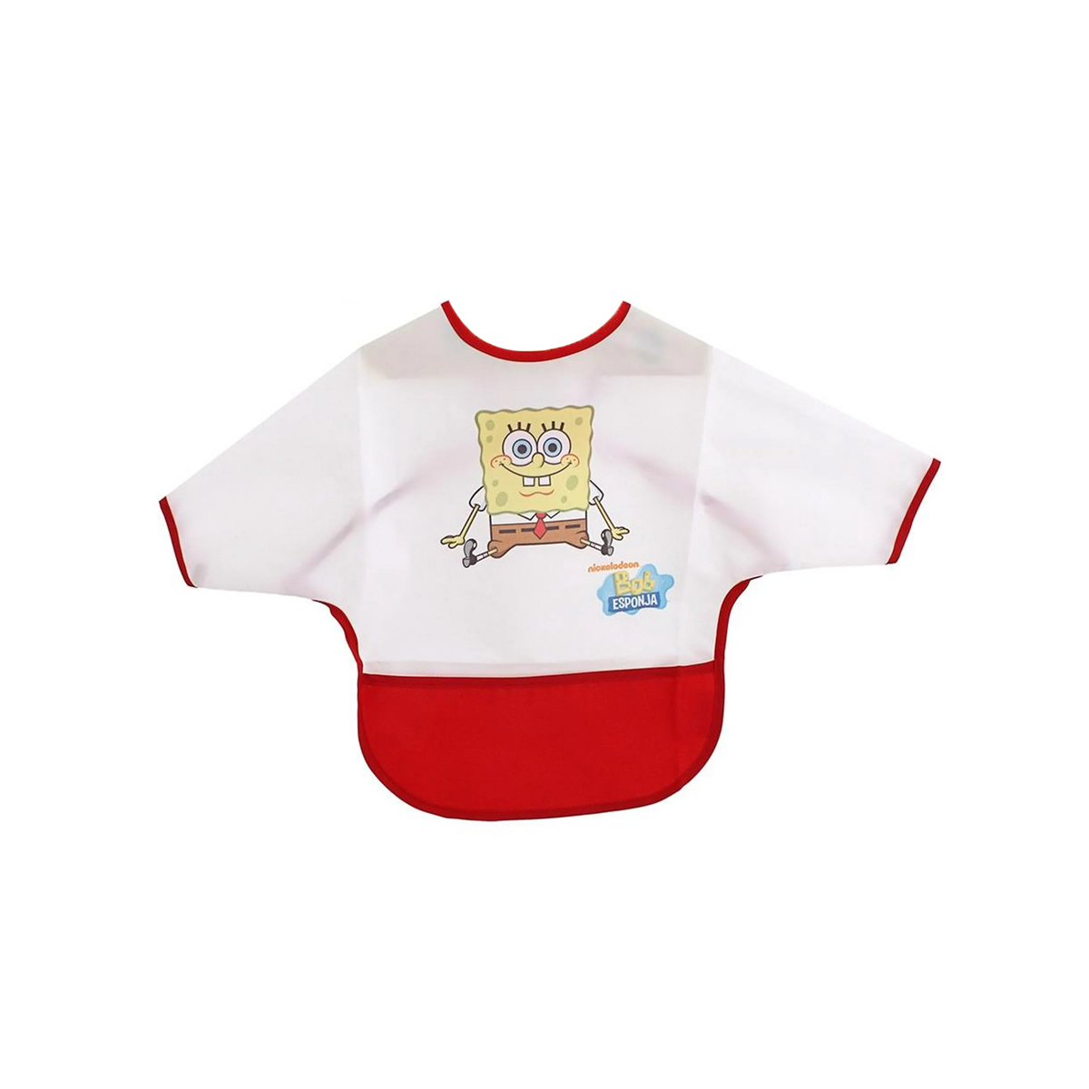 Babero Tipo Camisa Nuby Bob Esponja Rojo