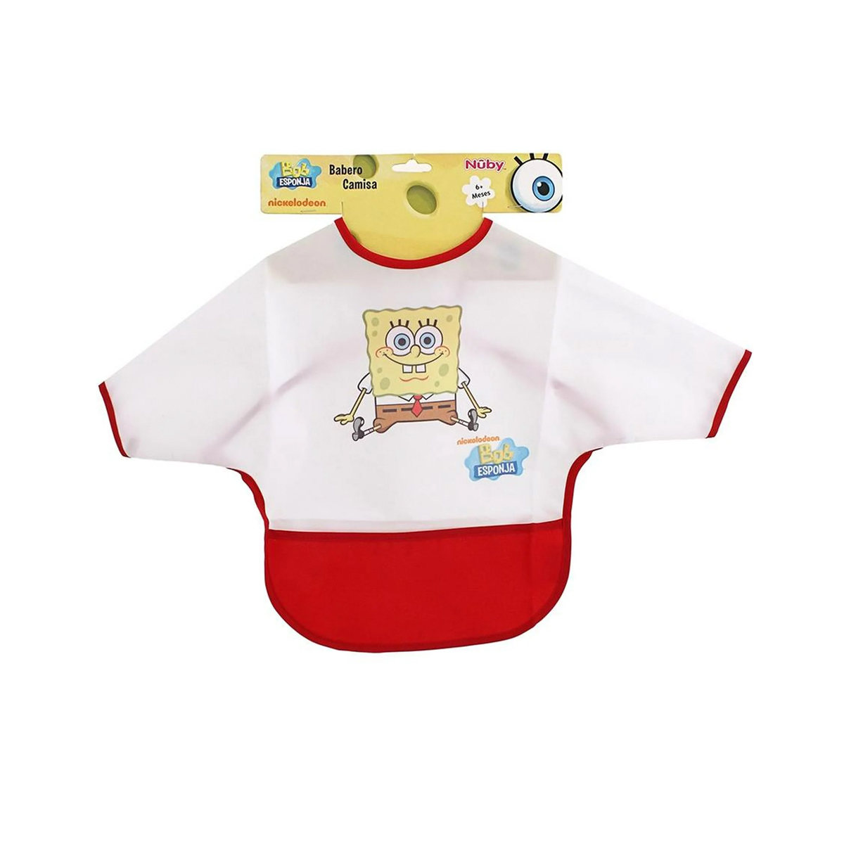 Foto 2 | Babero Tipo Camisa Nuby Bob Esponja Rojo