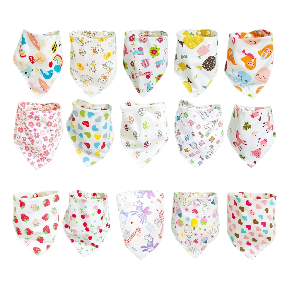 Baberos Bandana Absorbentes y Suaves 15 piezas para Bebés