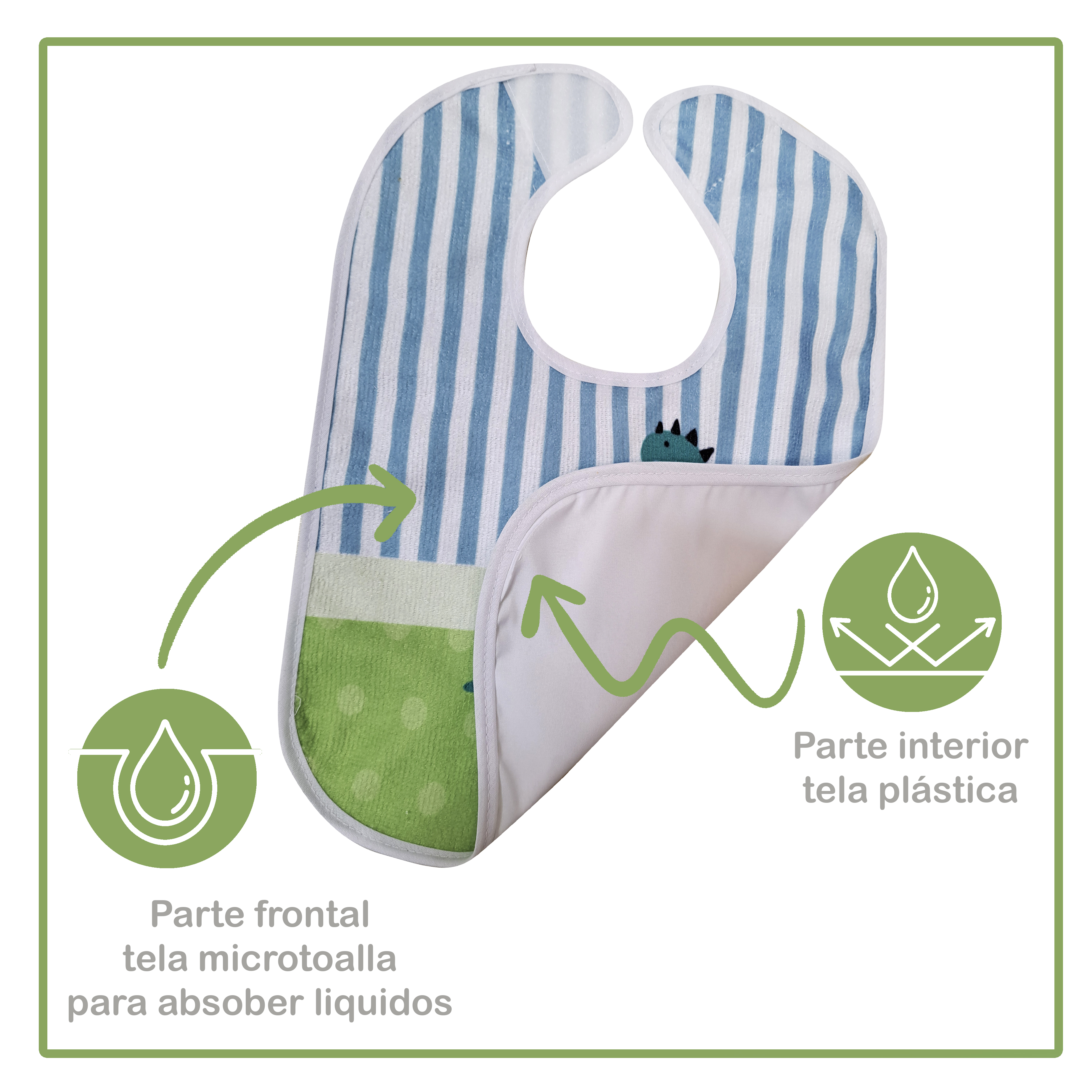 Foto 4 pulgar | Baberos Microtoalla Dinorex