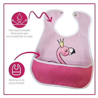 Foto 3 | Baberos De Plástico Beikia Flamingos