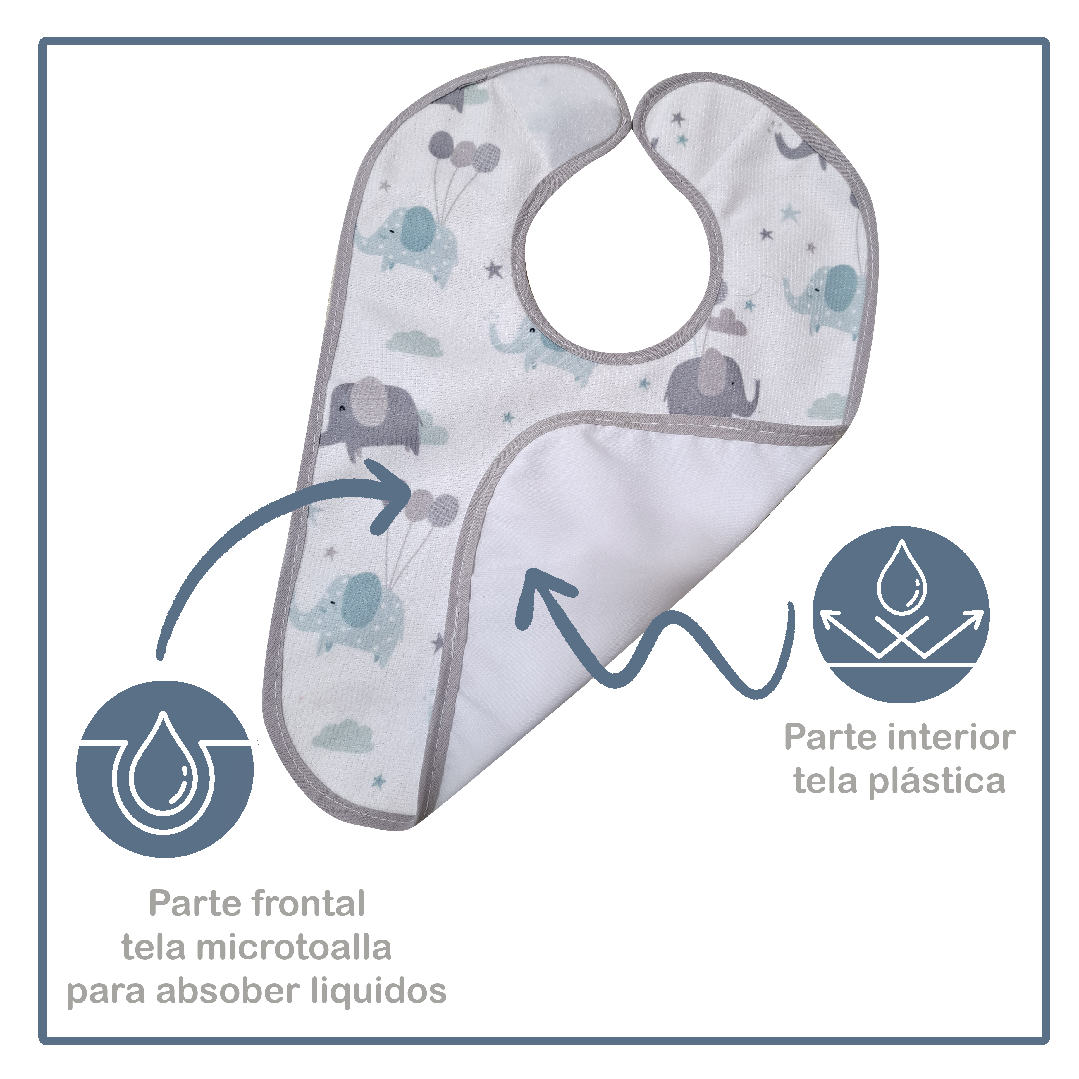 Foto 4 pulgar | Baberos Microtoalla Pilot