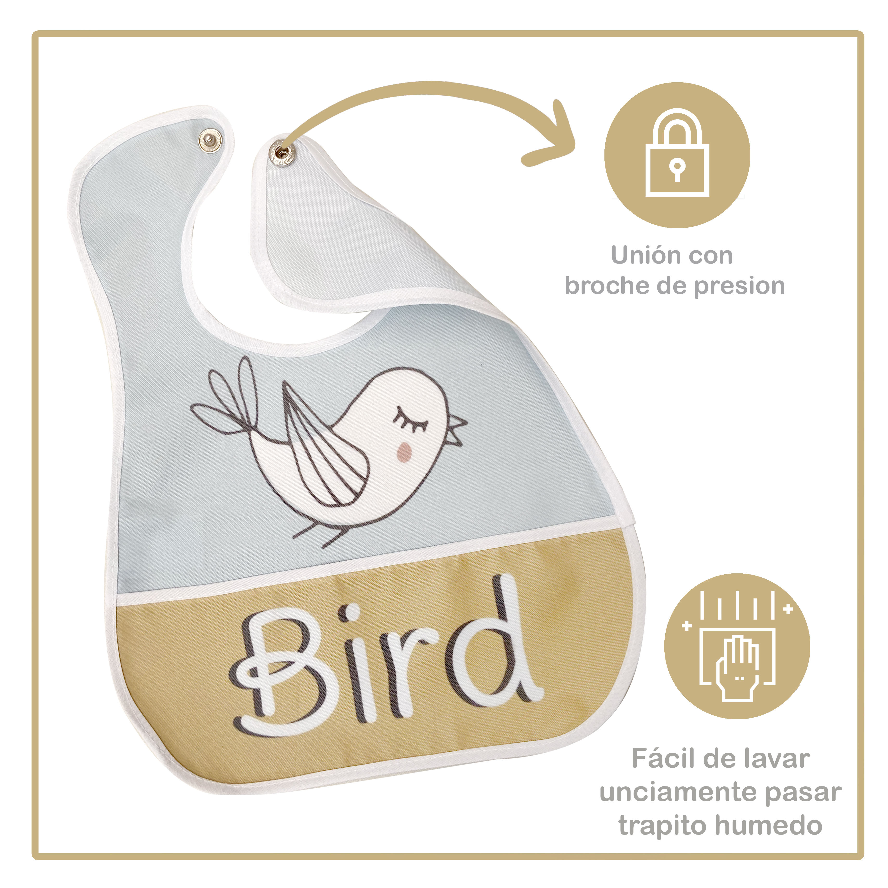 Foto 4 pulgar | Baberos Impermeable Baby Animals