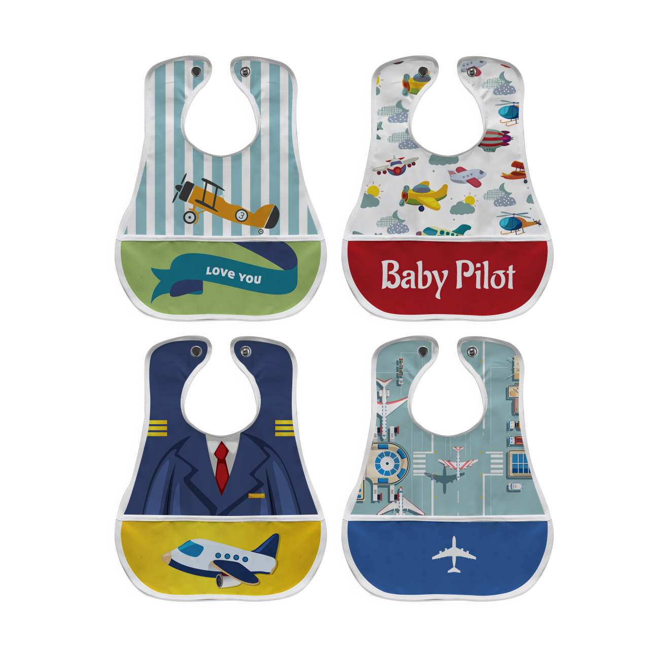 Baberos De Plástico Beikia Plane